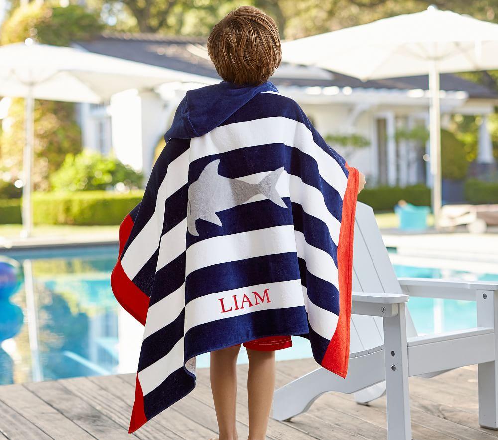 Shark Stripe Kids Beach Wrap